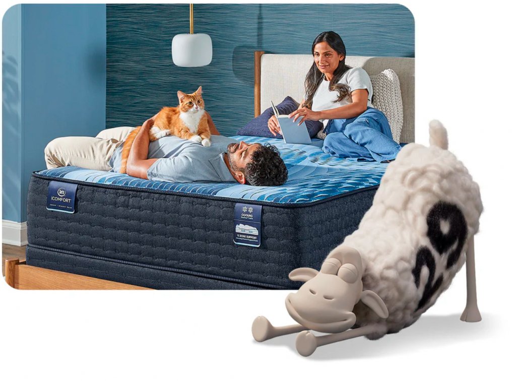 A couple on the iComfort mattress